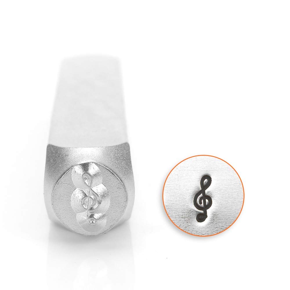 ImpressArt - 6mm, Treble Clef Metal Design Stamp, Perfect for Handmade Jewelry Making, DIY Crafts, and Personalized Gifts