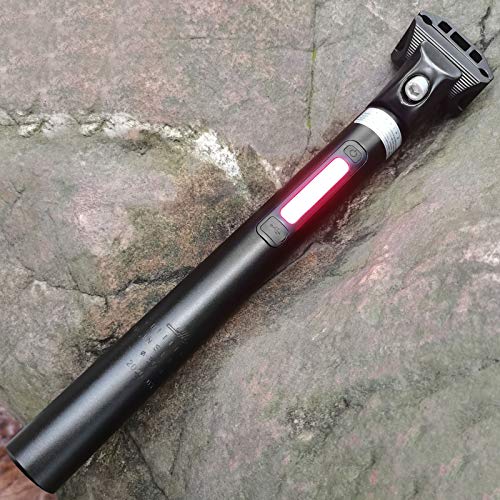 DECDEAL Espigão de selim de bicicleta Espigão de selim de bicicleta inteligente com luz de freio Esp