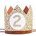 WAHAWU Baby Crown for 2st Birthday - Second Birthday Party Decoration, Glitter Crown Hat