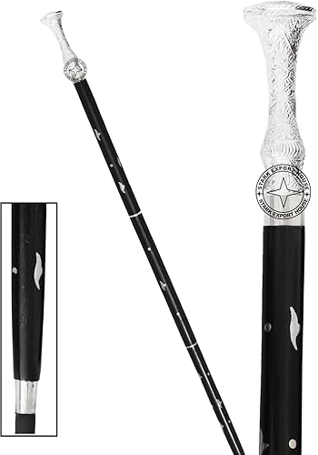 Bastón de madera con mango largo de latón y níquel, regalo para hombres y mujeres, 39 pulgadas