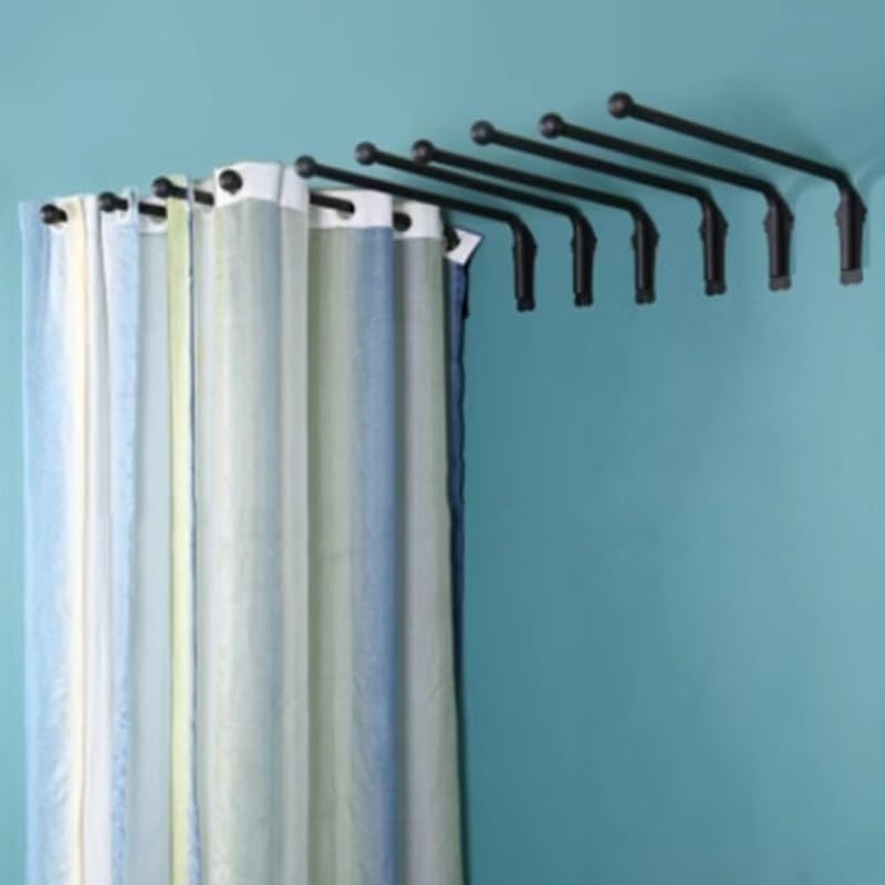PFCDZDU Curtain Sample Display Rack, Wall-mounted Metal Fabric Sheets Organizer Rod, Large Capacity Scarf Shawl Stoarge Stand For Commercial Clothing Retail Store(Color:Black,Size:47.3IN-1 PCS)