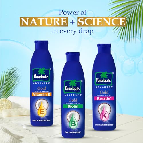 Image of Parachute Advansed Gold Biotin & Coconut Hair Oil | Deep Nourishment for Fuller Hair| No Paraben or Silicone | 300ml