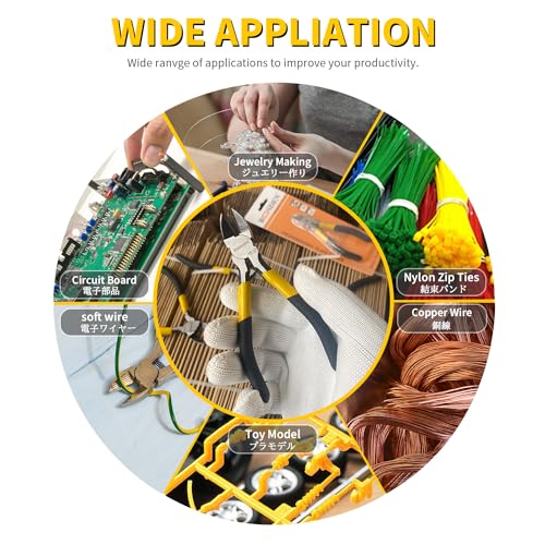 Image of BOOSDEN Wire Cutter 5 inch Cutting Pliers Diagonal Cutter Snipper 5 Pack