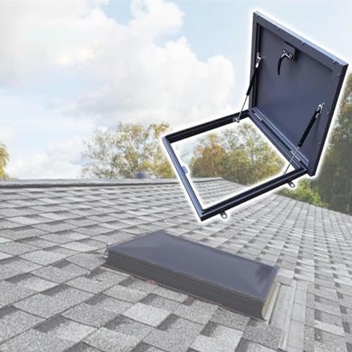 Galvanized Steel Roof Hatch Maintenance Hatch Cover Theft Door Loft Access Egress Window Manhole Covers,Galvanized Basement Hatch Door with Aluminum Alloy Frame, Waterproof Emergency Access