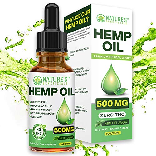 Organic Hemp Oil 500MG - Ultra Premium Pain Relief Anti-Inflammatory, Stress & Anxiety