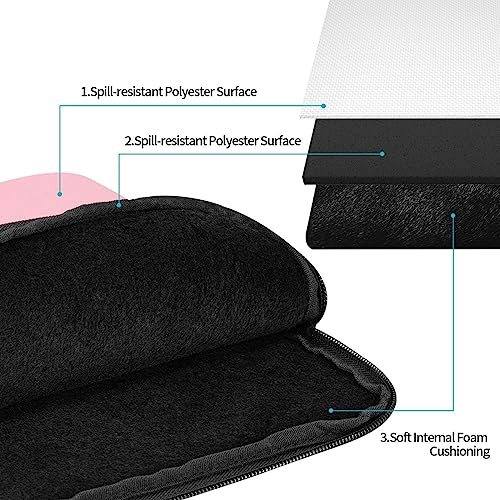 Solid Color Pink Laptop Sleeve Case 15 Inch Suitable For Notebook Computer Tablet Traveling Carrying Simple Case3