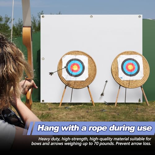 Image of Silipull Archery Backstop Netting Heavy Duty with Rope and Hooks Slingshot Archery Net for Backyard Shooting Accessories