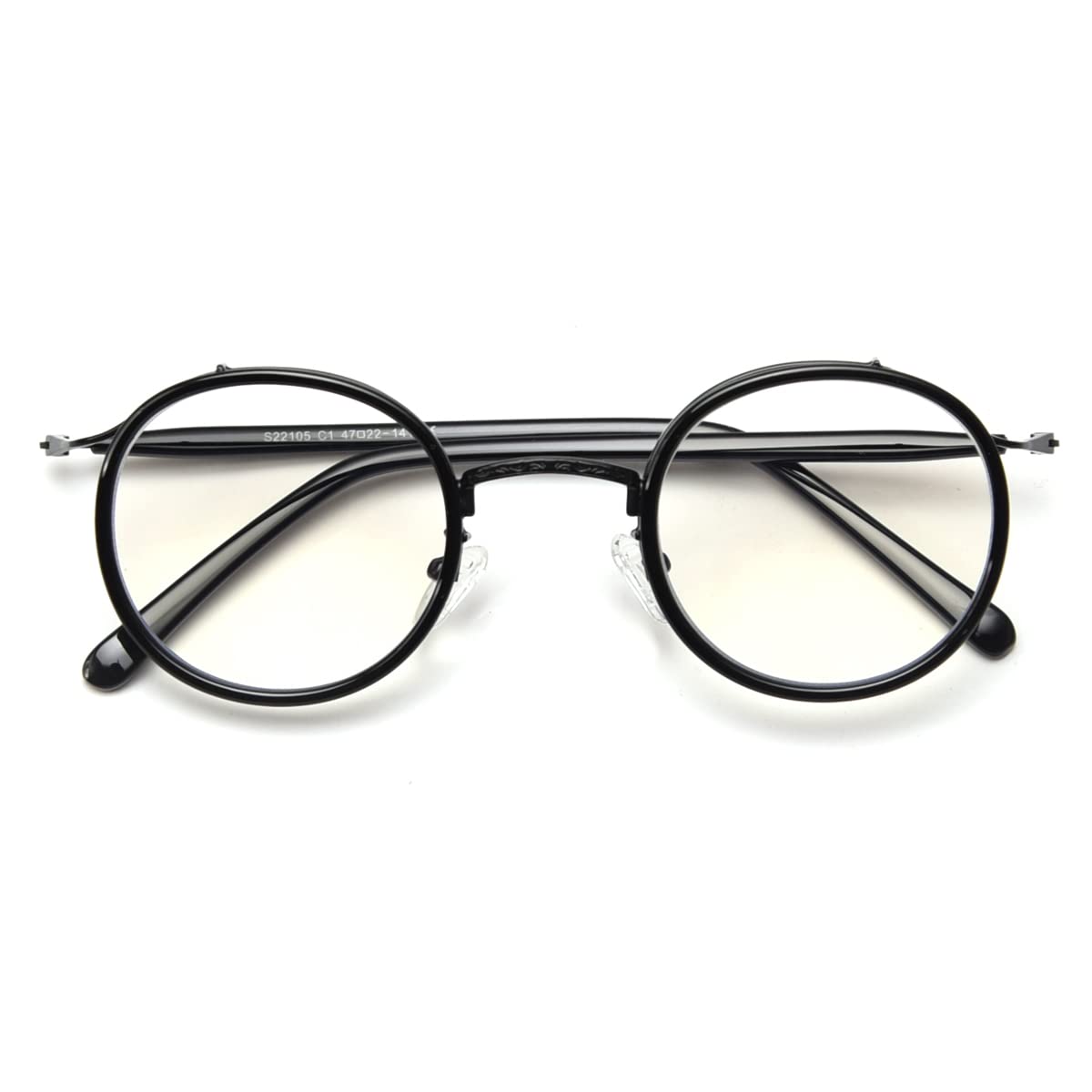 Oprawki do okularów w stylu vintage, dla mężczyzn, bez recepty, okrągłe okulary damskie, przezroczyste soczewki, styl retro