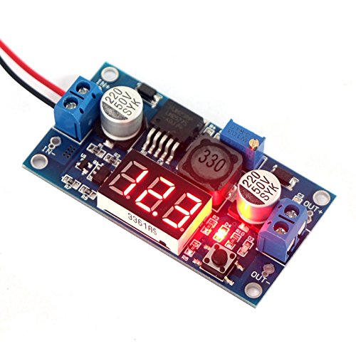 Hrph DEOK LM2577 Boost convertidor DC-DC Step Up ajustable Volt Regulador + 0-40V LED rojo del voltímetro monitor de voltaje