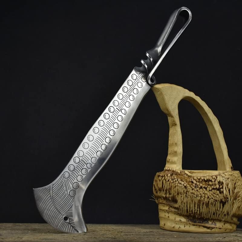 MAYiT Meat Cleaver Knife, 9 Inch Chopper Knife Long Machete Hunting Camping Hatchet Handmade Forged Longquan Kitchen Knives Big Bone Poultry Tools