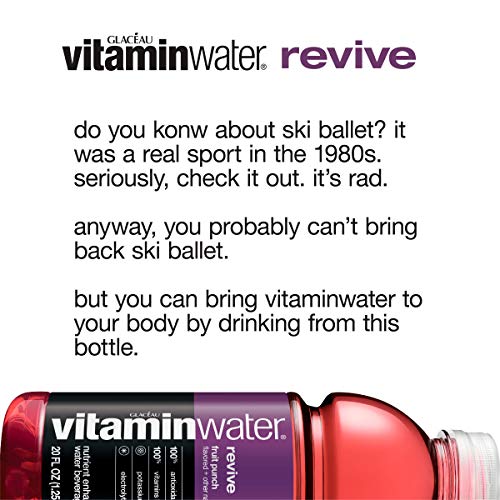 vitaminwater Revive, Fruit Punch Flavored, Electrolyte Enhanced Bottled Water with Vitamin b5, b6, b12, 20 Fl Oz, 12 Pack - Thumbnail 2