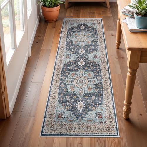2x6 Hallway Washable Runner Rug：Non Silp Indoor Accent Rugs Low Pile Carpet