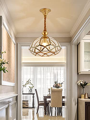 Image of CITRA 1-Light Brass Vintage Gold Glass Pendant Ceiling Light - Warm White