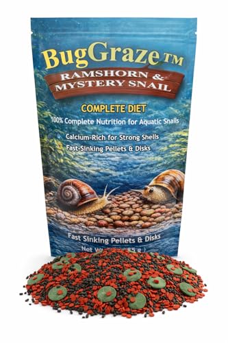Ramshorn and Mystery Snail Complete Diet Aquarium Snail Food &ndash; Calcium-Enriched Sinking Pellets...
