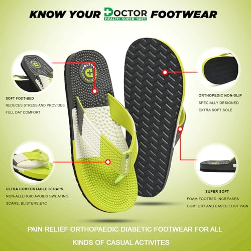 Image of DOCTOR HEALTH SUPER SOFT Men's & Boys Anti-Skid Flip Flops with Acupressure Massage Footbed | Lightweight | Soft | Doctor-Recommended Slipper for Pain Relief | All Day Wear Acupressure Doctor Slipper