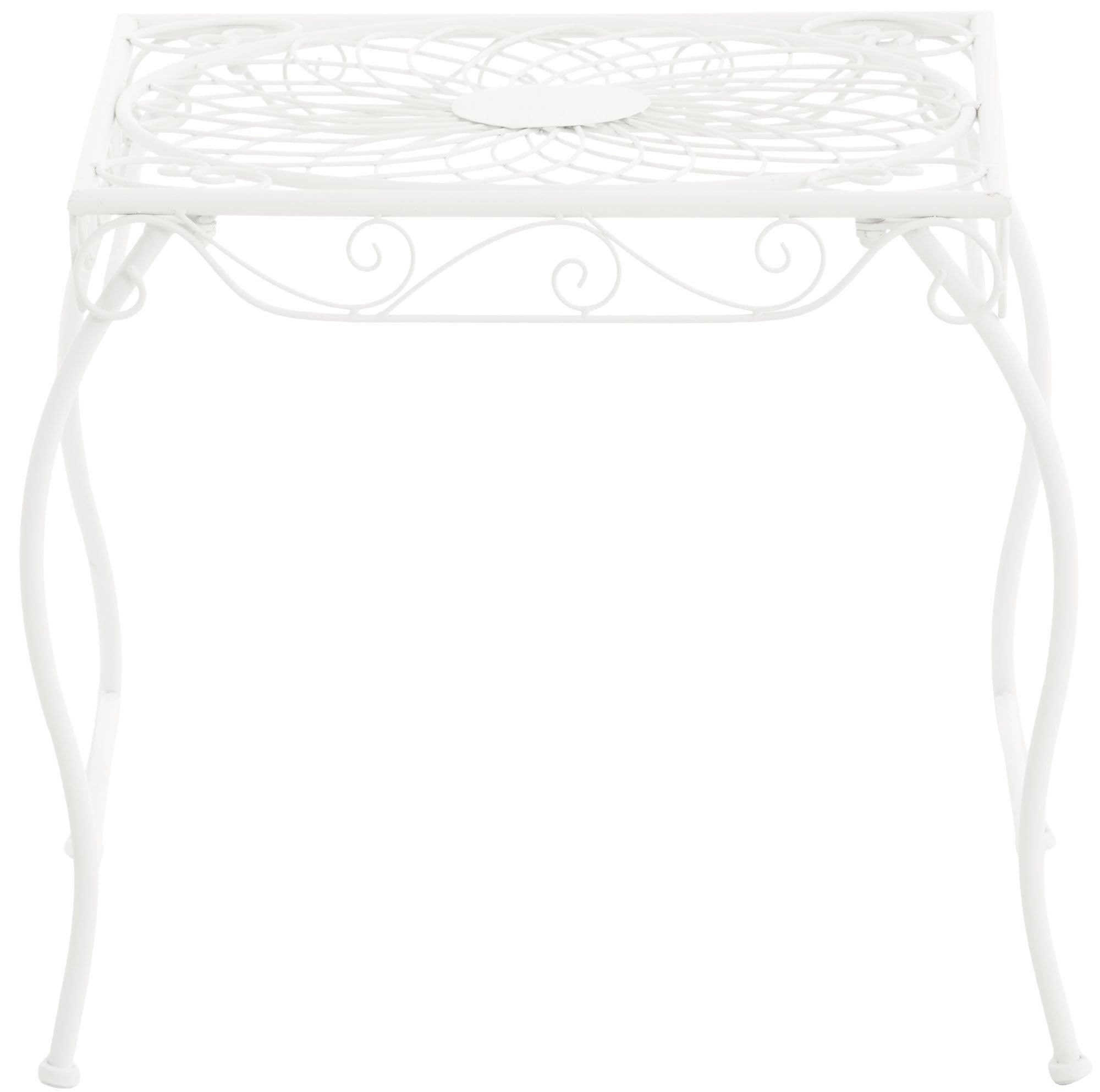 CLP Table de Jardin Carrée ZARINA | Table de Balcon de Style Nostalgique en Fer Hauteur 46 cm | Table de Terrasse à 4 Pieds Stable | Meuble de Jardin avec Surface