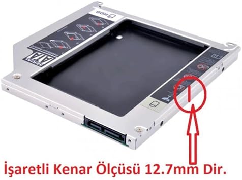12.7mm HDD Caddy DVD SSD Kutu Sata CD Kızak İkinci Harddisk Laptop Notebook 4717