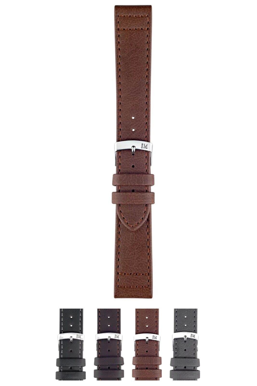 MorellatoGinepro Calfgrain Vegan Leather Watch Strap - Stainless Steel Buckle - GREEN Collection