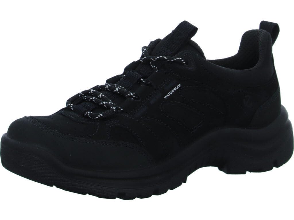 ECCO Women's Offroad Leather Waterproof Hiking Shoe, Black Nubuck/Black, 10-10.5
