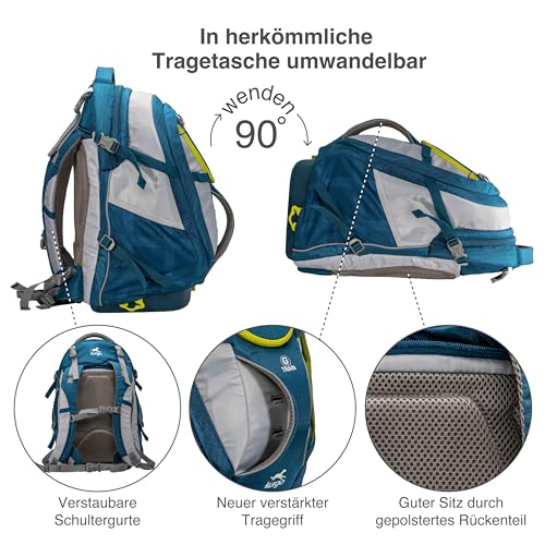 Kurgo G-Train Hundetransportrucksack - Bequeme Reisetasche für Hunde bis zu 11 kg - Wasserdichter Boden - Rucksack mit Mehreren Fächern - Wanderzubehör, Robuster Abenteuerrucksack - Tintenblau