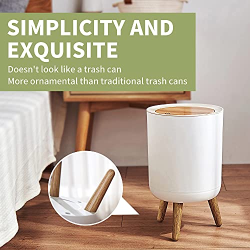 Wanwanka TC-1 Trash Can,7Liter/1.8 Gallon Garbage Can With Press Top Lid,Nordic Modern Waste Basket,Plastic Trash Bin Suitable For Kitchen, Bathroom, Bedroom, Living Room, Office, Outdoor,Dog Proof Trash Can…… thumb #3