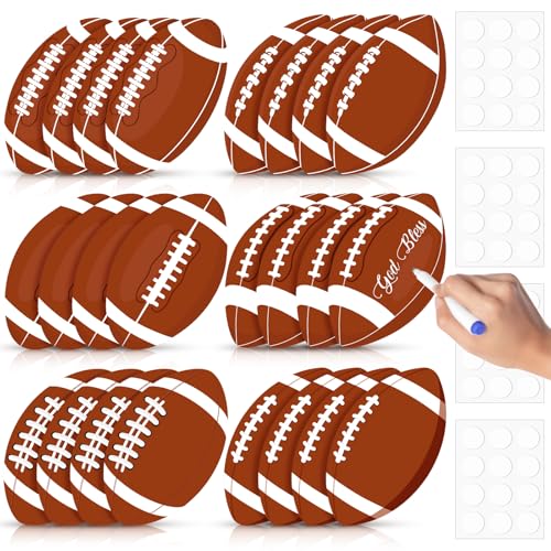 Image of Taobary 24 Pcs 7.09'' Football Cutouts Bulletin Board Decorations 6 Design
