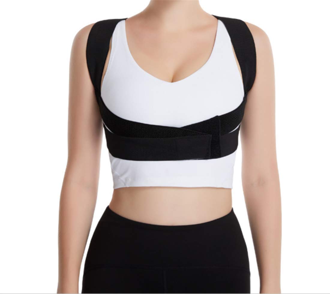 Back Posture Corrector Clavicle Support Brace Under Clothes for Women & Men for Your Upper, Lower Back, Helps to Improve Posture, Prevent Slouching and Upper, Lower Back Pain Relief (Black, L)