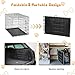 DUMOS Dog Crate, 36 Inch Medium Double Door Dog Cage with Plastic Leak-Proof Pan Tray, Folding Metal Wire Pet Kennel for Indoor, Outdoor, Travel, Black