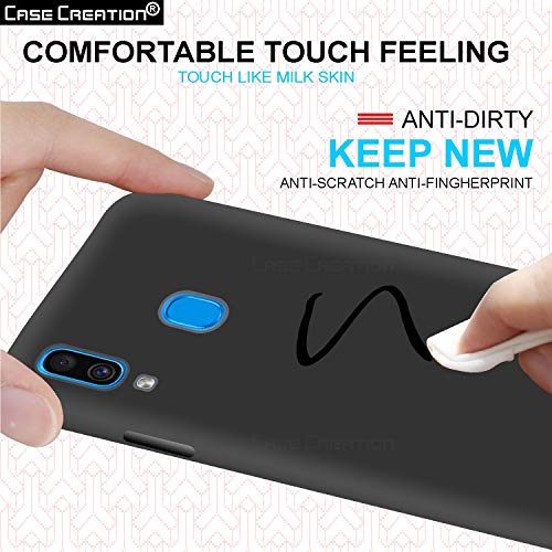 Image of Case Creation Luxurious OG Series for Samsung Galaxy A30 Case Cover,Anti-Dirty Slim Case Frosted Matte Cute Candy TPU Raised Bezel (Splash of Color) Back Cover for Samsung A30 -Black