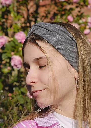 Image of DRESHOW 6 Pack Turban Wide Headbands for Women Headwraps Knotted Elastic Yoga Workout Solid Color Hair Accessories