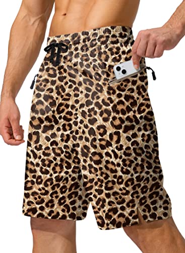 Image of Men's Swim Trunks Quick Dry Board Shorts with Zipper Pockets Beach Shorts Bathing Suits for Men - No Mesh Liner