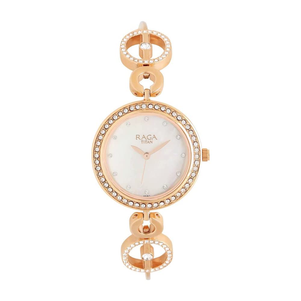 Titan Raga Mother of Pearl Rose Off-White Dial & Gold Band Womens Analog Watch With Metal Strap-NS2539WM03 (B085SHJ1TF) Amazon Price History, Amazon Price Tracker
