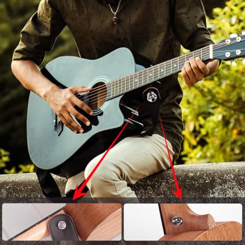 FASE 12 Pièces Boutons de Verrouillage de Sangle de Guitare Broches D’Extrémité en Métal avec Vis de Pièces de Rechange Accessoires pour Guitare Électrique Classique Acoustique Basse Ukulél - Les Beatles, Paul McCartney, John Lennon, RIngo Starr, George Harrison FASE 12 Pièces Boutons de Verrouillage de Sangle de Guitare Broches D'Extrémité en Métal avec Vis de Pièces de Rechange Accessoires pour Guitare Électrique Classique Acoustique Basse Ukulél – Image 6
