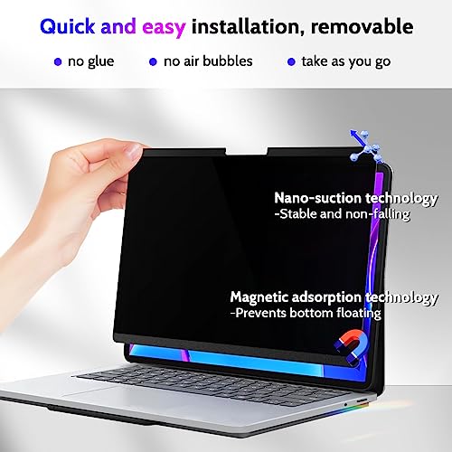 Image of Peslv Magnetic Privacy Screen for Microsoft Surface Laptop Studio 2 /1 14.4-Inch, Removable Anti Blue Light Glare Filter, Black Security Private Spy Block Protector
