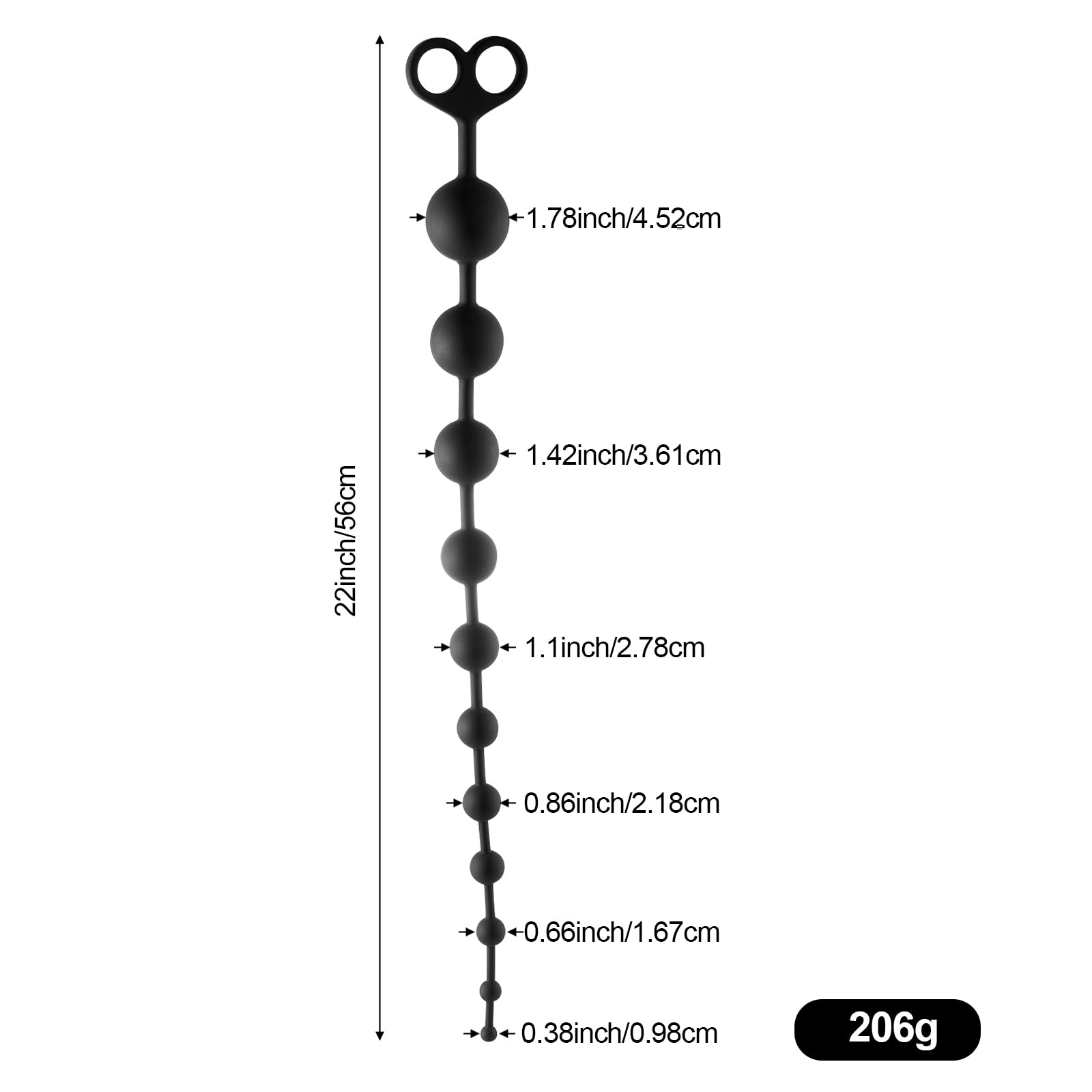 Bolas Anales Superlargas de 56 cm con 11 Bolas, Plug Butt de Silicona Grande con Anilla de Seguridad, Cadena Anal Flexible Masaje Prostático, Juguetes Sexuales para Hombres Mujeres