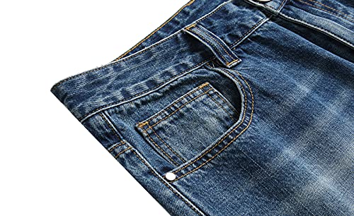 Ahabikas Men's Ripped Jeans Slim Fit Jeans For Men(Dark Blue Ly035,40) #TOP4