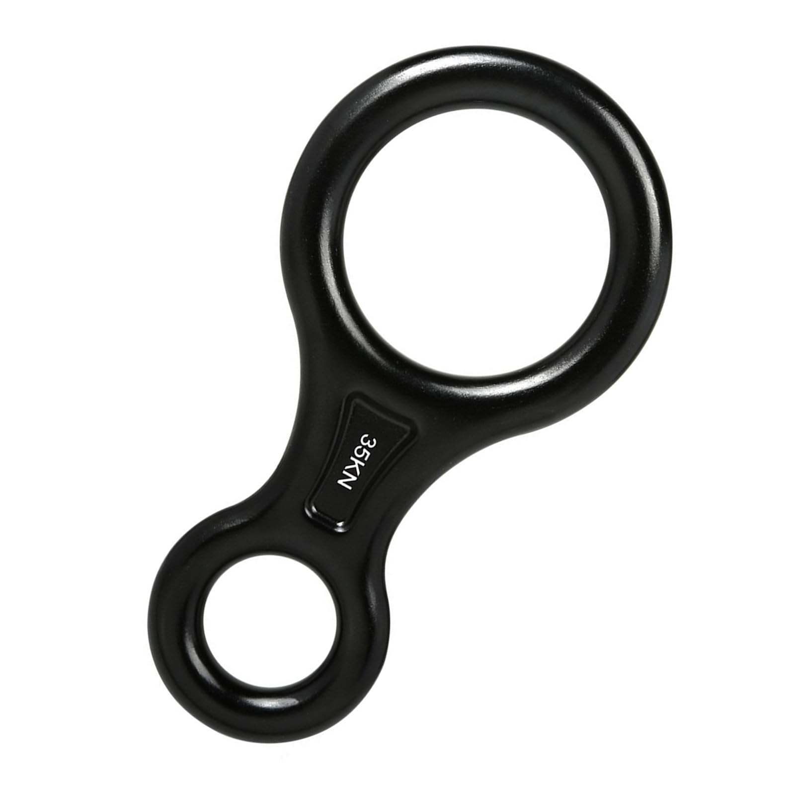 Nolowy Black Abseiling Gear Aluminum Alloy 35Kn Climbing Descender, Figure 8 Rope Device For Mountaineering, Outdoor Equipment