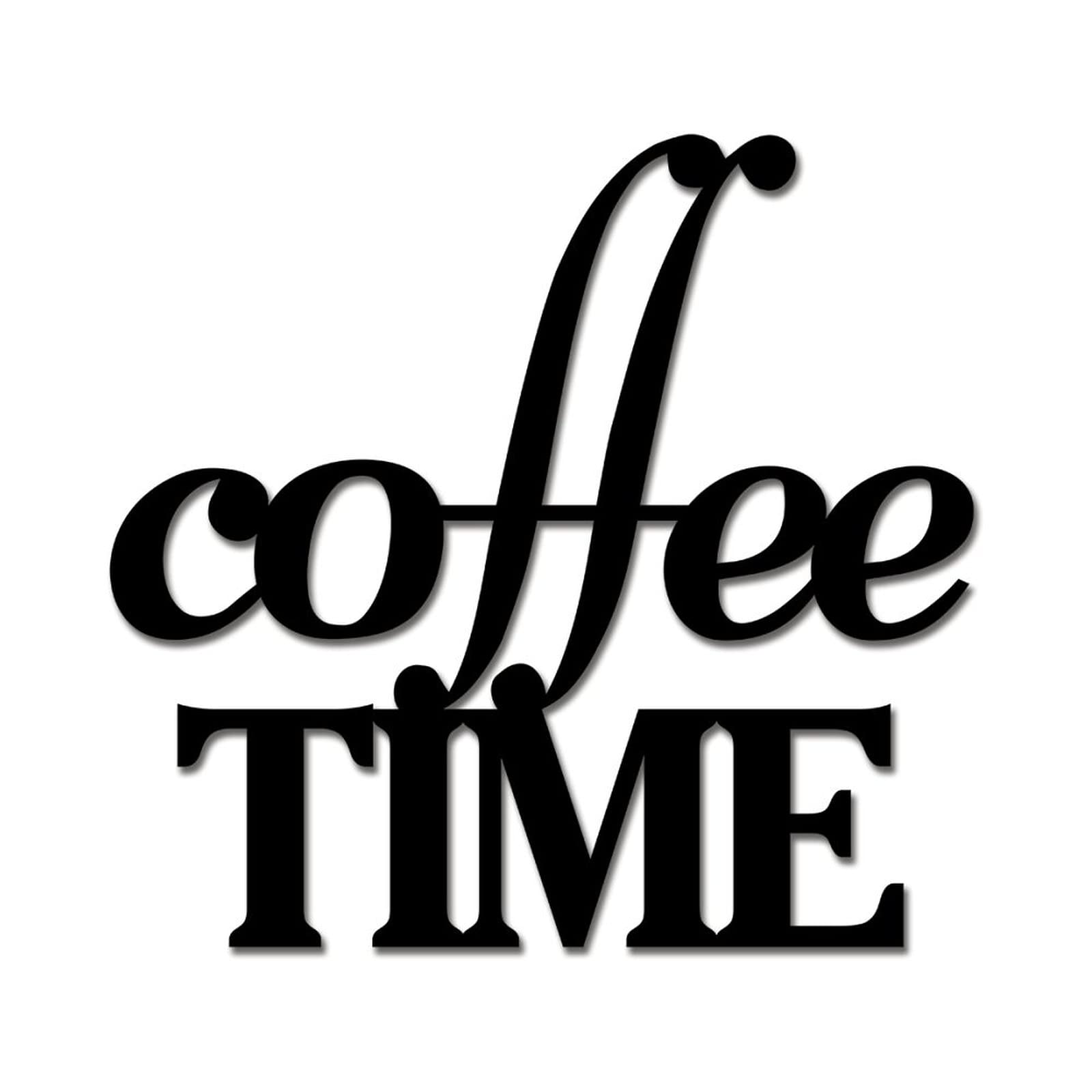 Calligraphie Coffee Time en métal de 46 cm pour ornements de bureau haut de gamme