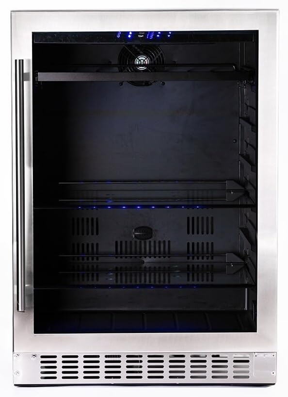Azure A224BEV-S 24 In Beverage Center with Stainless Trim Glass Door
