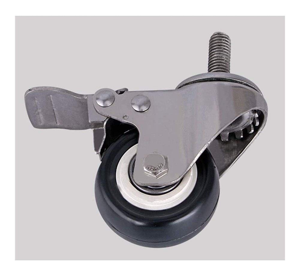 Kółka Kółka Gwint M8/M10/M12 do mebli 1,5''/2 cale (50 mm) Wytrzymałe 300 kg Cichy PU z hamulcem Obrotowe Małe kółka do stołu Biurko Wózek Łóżeczko dziecięce 4 szt.