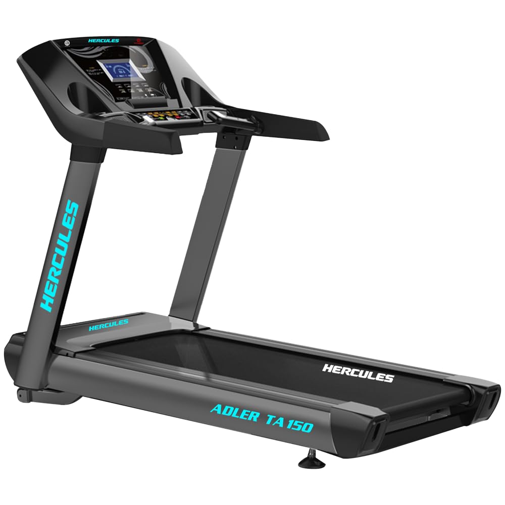 Hercules Fitness Adler TA150 3.0 HP / 6.0 HP Peak AC Motorized Treadmill 20 Level Incline Max Speed 20 Km/Hr Max User Weight 150 KG Trasportation Wheel-image-31