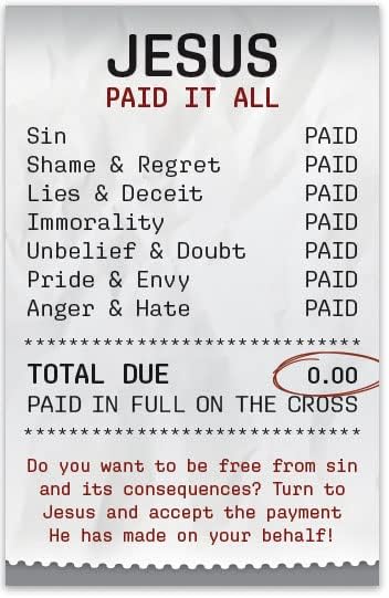 Moments With The Book Jesus Paid It All (Mini Gospel Tract Card - Packet of 100 - NKJV) Q