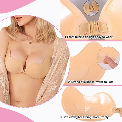 2 PCS Strapless Adhesive Bra Invisible Push Up Sticky Bra Self Adhesive Bra for Women3