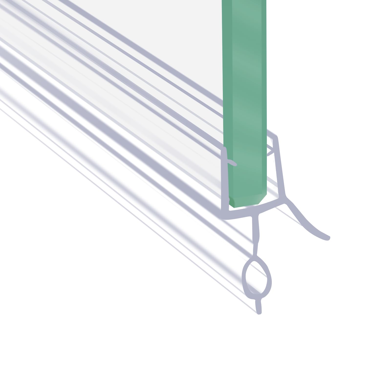 Frameless Shower Door Sweep Shower Door Bottom Seal for 1/4" Glass,36" Long, Glass Shower Door Seal Strip,Clear Vinyl
