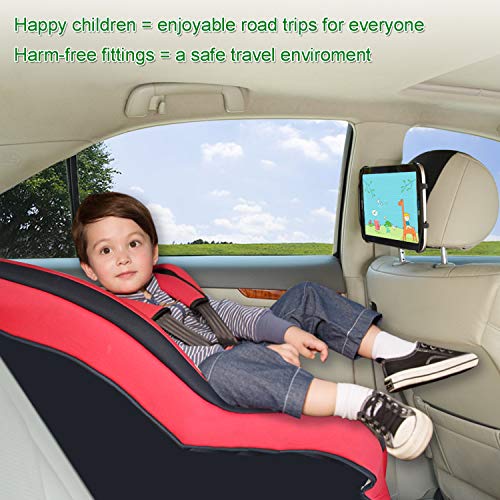 Tfy Car Mount Universal Car Headrest Mount Holder With Silicon Holding Net Compatible With Both 4.5-6 Inch Phones And 7-10.5 Inch Tablets #TOP1