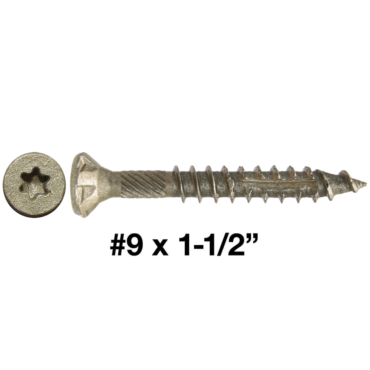 # 9 x 1-1/2" bronce estrella exterior cubierta madera Torx/estrella Drive cabeza (2,3 kg - 700 aprox. tornillo cuenta) - Multiuso exterior revestido Torx/Star Drive madera tornillos