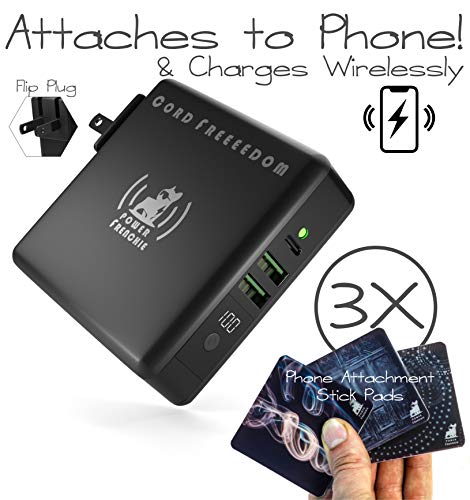 image for Power Frenchie Wireless All-In-One Portable Power Bank with Wall Plug 