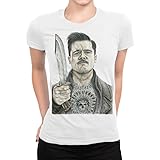 Aldo Raine Inglourious Basterds Women's T-Shirt, Brad Pitt Tee Small White