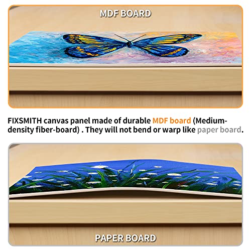 Fixsmith Canvas Panels 14 Pack - 9 X 12 Inch Painting Canvas Panel Boards - 100% Cotton Primed Canvases - Super Value Pack - Artist Canvas Board For Acrylic, Oil & Tempera Painting #TOP4