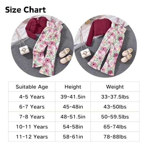 Image of HIHA Girls Sleeveless Jumpsuits Outfit Long Sleeve Twist Front Tops Romper Clothes Set Size 4-12